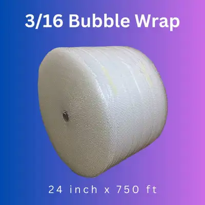 Bubble Wrap Small Bubbles 3/16in x 24in x 750ft Large Roll K4897, View more