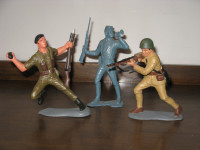 3 Vintage Louis Marx & Co. 1963 & 1964 Toy Soldiers Marx Toys