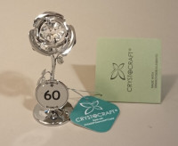 Crystocraft Ornament Personalised Silver Swarovski Crystal Rose