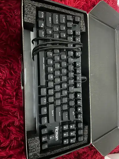 Hcman Mechanical Gaming Keyboard – RGB Backlit, Great Condition, View more