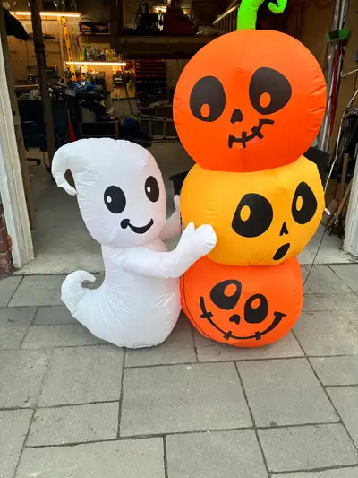 Halloween Inflatable Ghost and Pumpkins, View more
