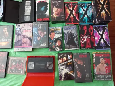 Movies differnt ones 16 DVD & 13 VHS tapes 3 box set VHS. 1 cd& 3 blank vhs tapes 5 shark week on vh...
