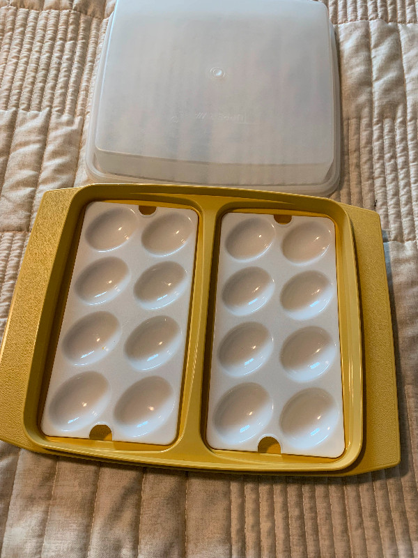 Vintage Tupperware devilled egg keeper carrier with lid contain in Kitchen & Dining Wares in Oshawa / Durham Region - Image 2