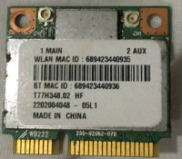 Atheros AR5BWB222 T77H348.17 Half MINI PCI-E Card