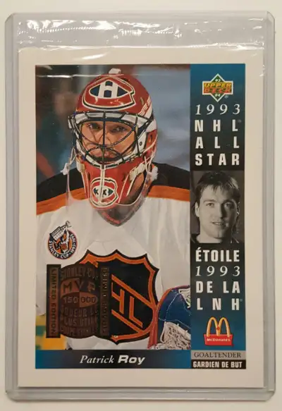 1993-94 McDonald's Jumbo #McD-23 Patrick Roy Prize Card., View more
