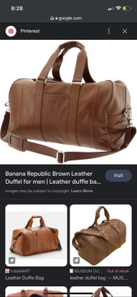 Leather weekend duffle bag