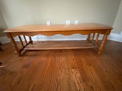 Solid Wood Coffee Table and end table $125 Or best offer We cannot deliver.