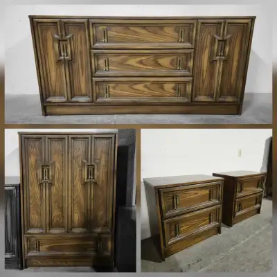 Vintage VicArt Brutalist Design 4 Piece Bedroom Suite, View more