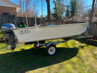 14 ft aluminum  boat and trailer