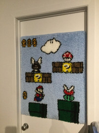 Tapis décoratif fait à la main - Mario Bros Nintendo