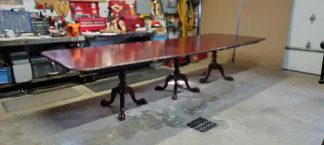 STUNNING&RARE12FTX46"3PEDESTAL DINING TABLE SOLID MAHOG+12CHAIRS in Dining Tables & Sets in Kingston - Image 8