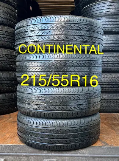 215/55R16 Continental Pro Contact TX ** NO INSTALL SERVICE ** I DO NOT OFFER INSTALLATION ** 4 USED...