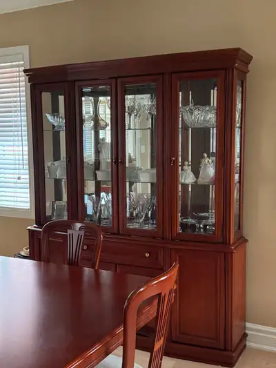 Dining Room Set - Table, 6 Chairs and Hutch, View more