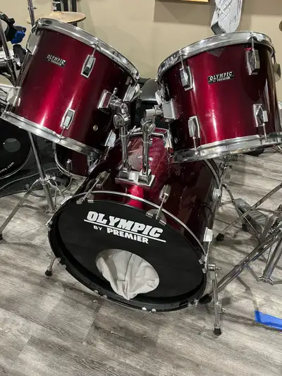 Drum kit for sale. Olympic by Primier kit in decent shape. Heads are great and included mufflers to...