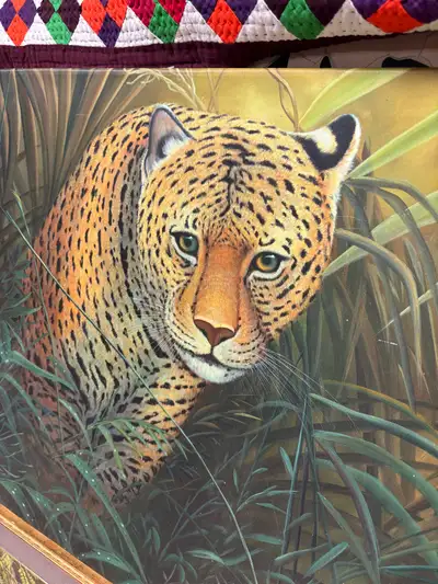 Hand painted Leopard on canvas 2’x3’ , View more