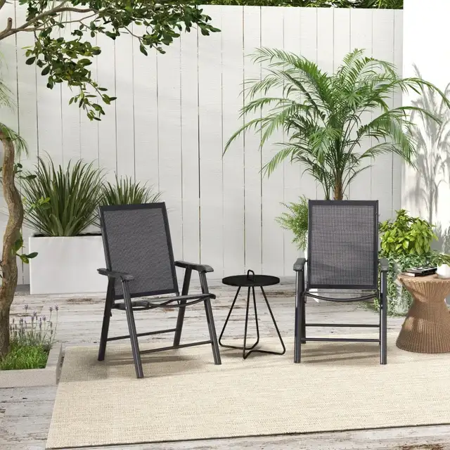2-Piece Folding Chair Set for Relaxing on Patio Balcony Garden,  in Patio & Garden Furniture in Markham / York Region - Image 8