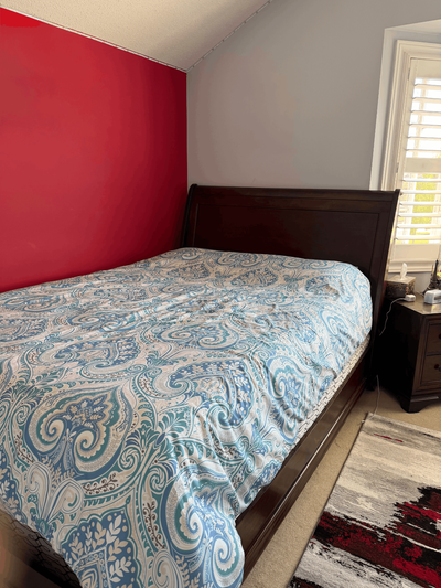 Queen Bed Frame + Nightstand – Good Condition, View more