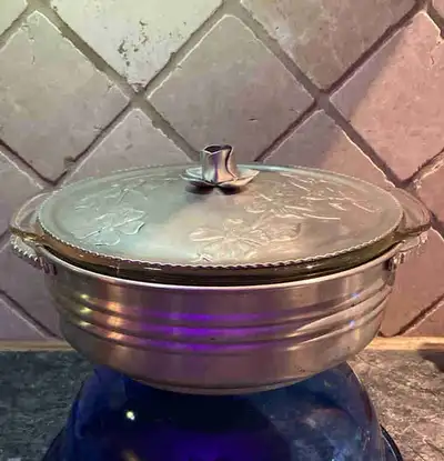 Vintage Fire-King  2 QT. Casserole w Warming Dish, View more