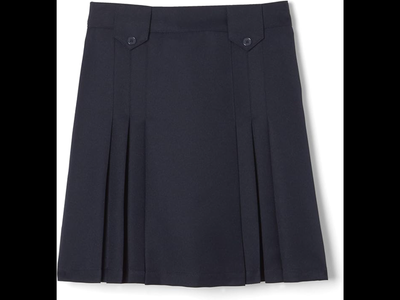 Brand new French Toast Girl’s Front Pleat 2-tab navy Skirt size 18. *DECORATIVE BUTTON TABS at the w...