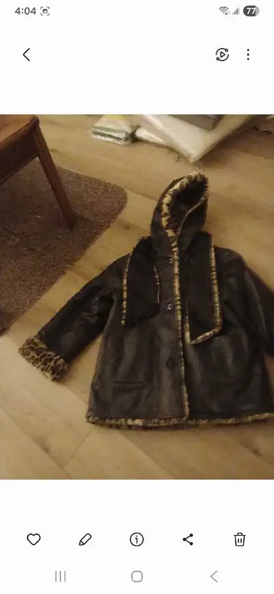 girl real leather winter jackets size m. very warm inside , View more