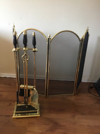 Fireplace Tools and Screen - Never Used