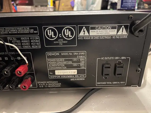 Denon DRA-375RD stereo receiver in Stereo Systems & Home Theatre in Markham / York Region - Image 6