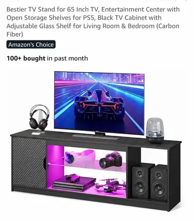Fully Assembled 65 inch TV stand with Lights, View more