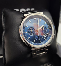 Men's Hugo Boss Champion Chronograph Watch with Blue Dial