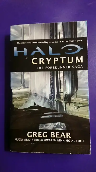 Halo Cryptum: The Forerunner Saga by Greg Bear paperback 1st print Smoke-free home. https://www.bibl...