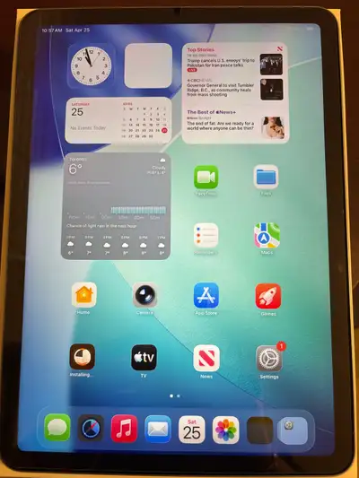 This Apple iPad Air (4th Generation) with Wi-Fi and 64GB of storage in sky blue, model number A2316,...