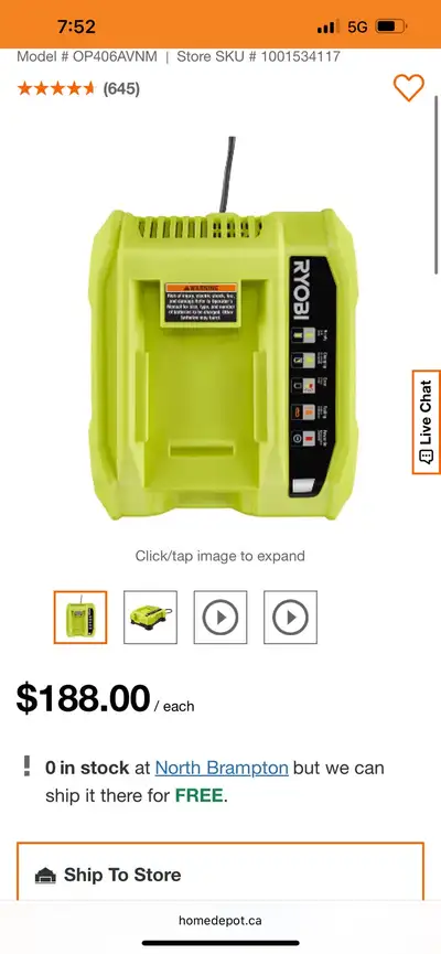 Ryobi charger , View more