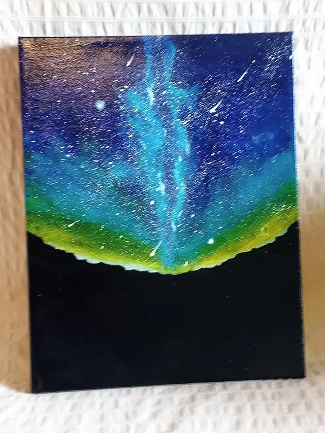  Milky Way Acrylic Painting – 14" x 11" in Arts & Collectibles in Gatineau - Image 4