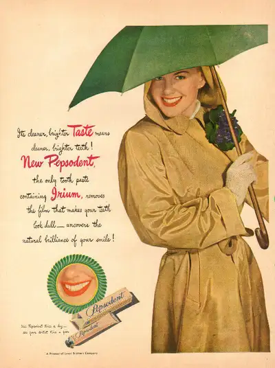 1947 full-page magazine ad for Pepsodent Toothpaste, View more