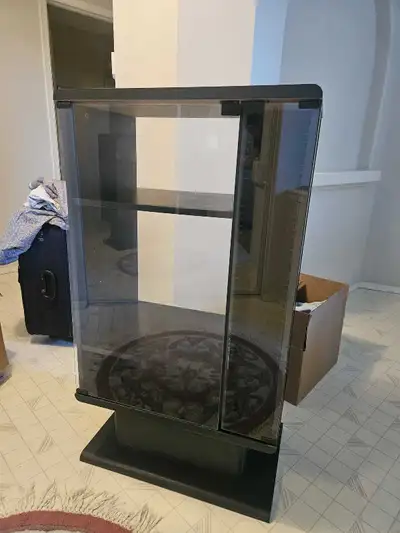 Stand with Glass Doors - HiFi, Stereo, CD, DVD, Speakers Heavy Hard Wooden.