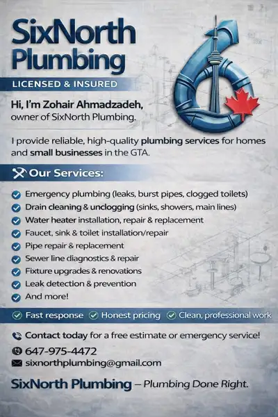 Our Services: • Emergency plumbing (leaks, burst pipes, clogged toilets) • Drain cleaning & uncloggi...