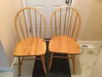 2 wooden kitchen chairs