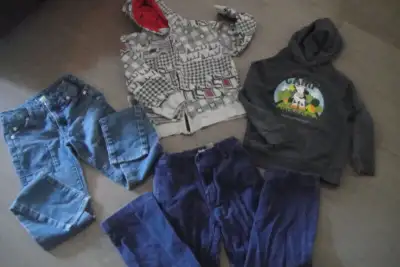 Lot of 4 Boys Jeans and Shirt, Jacket, size 8, View more