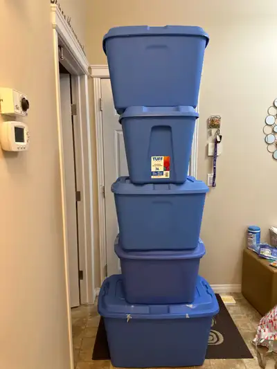 These 3 Tuff Store 74L storage boxes are perfect for keeping your home organized and are available i...