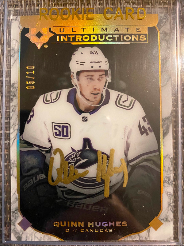 Quinn Hughes Onyx Black Auto /10 in Arts & Collectibles in Downtown-West End