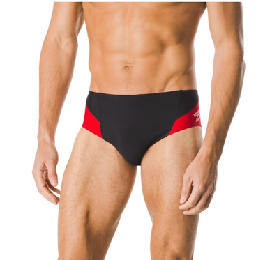 Speedo Men's Swimsuit Brief Endurance+ Size 34 Black Red Briefs, View more