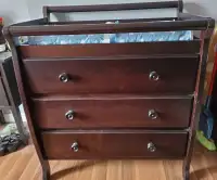 Dresser Change Table - Chocolate Brown Wood