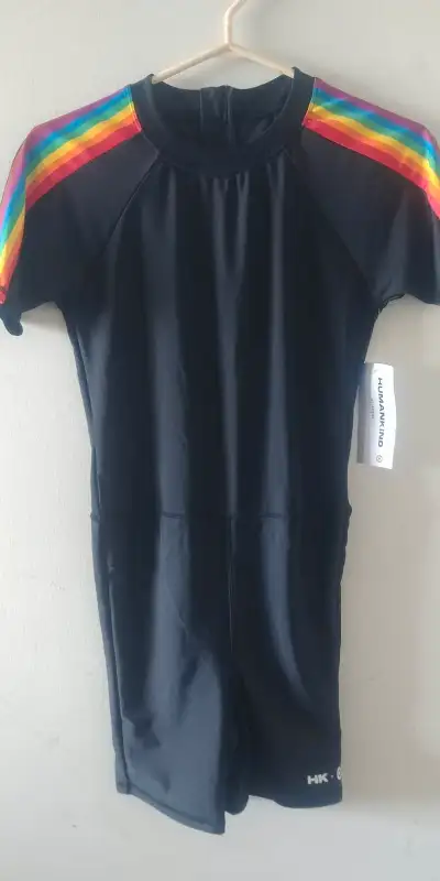 I have this here size small one-piece bathing suit by Humankind It is new with tags. I also have a p...