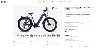 Biktrix Juggernaut Duo 750W Mid-drive Ebike with upgrades, View more