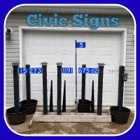 Civic Number Signs - Various Display Options