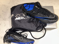 Size 9 Mens - Nike Zoom Mercurial Vapor 15 Elite FG (Black/Blue)
