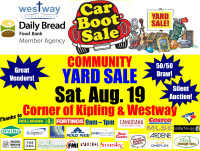 Westway Car Boot / Yard Sale  August 19 Food Bank Fundraiser!