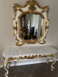 CLASSIIC VINTAGE Marble Mirror and Marble Table 