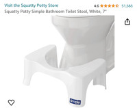 Squatty Potty Simple Bathroom Toilet Stool, White, 7"