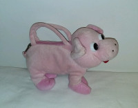 Plush Pink Piggy Kids Toy Tote Bag Purse, Pig
