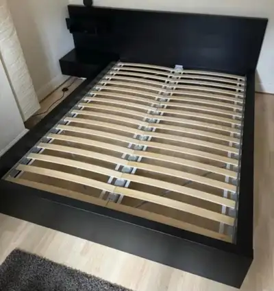 IKEA MALM Full Size Bed Frame – Black Brown with LURÖY Slats, View more